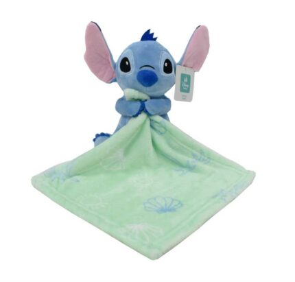 Λούτρινο Disney Home με Πανάκι Παρηγορίας Coral Fleece Εμπριμέ bebe Stitch 35 Ύψος 25 cm Mint Green 100% Polyester