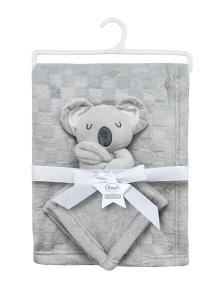 Νάνι-Πανάκι Παρηγοριάς bebe σετ 2 τεμ. Koala 10 33X33 & Κουβέρτα Coral Fleece 75X100 cm Grey 100% Polyester