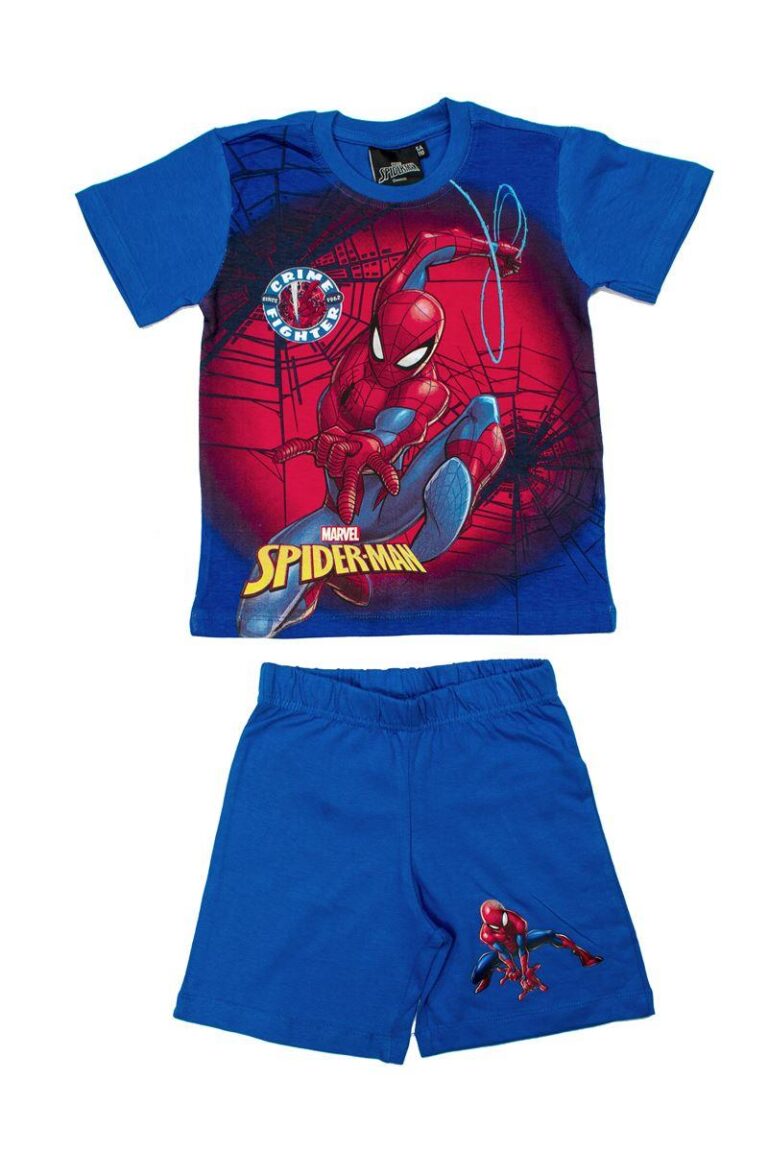 Ρουχαλάκια Καλοκαιρινά Σετ 2 Τεμ. Marvel Spider-Man 68 100% Cotton Jersey Sky Blue