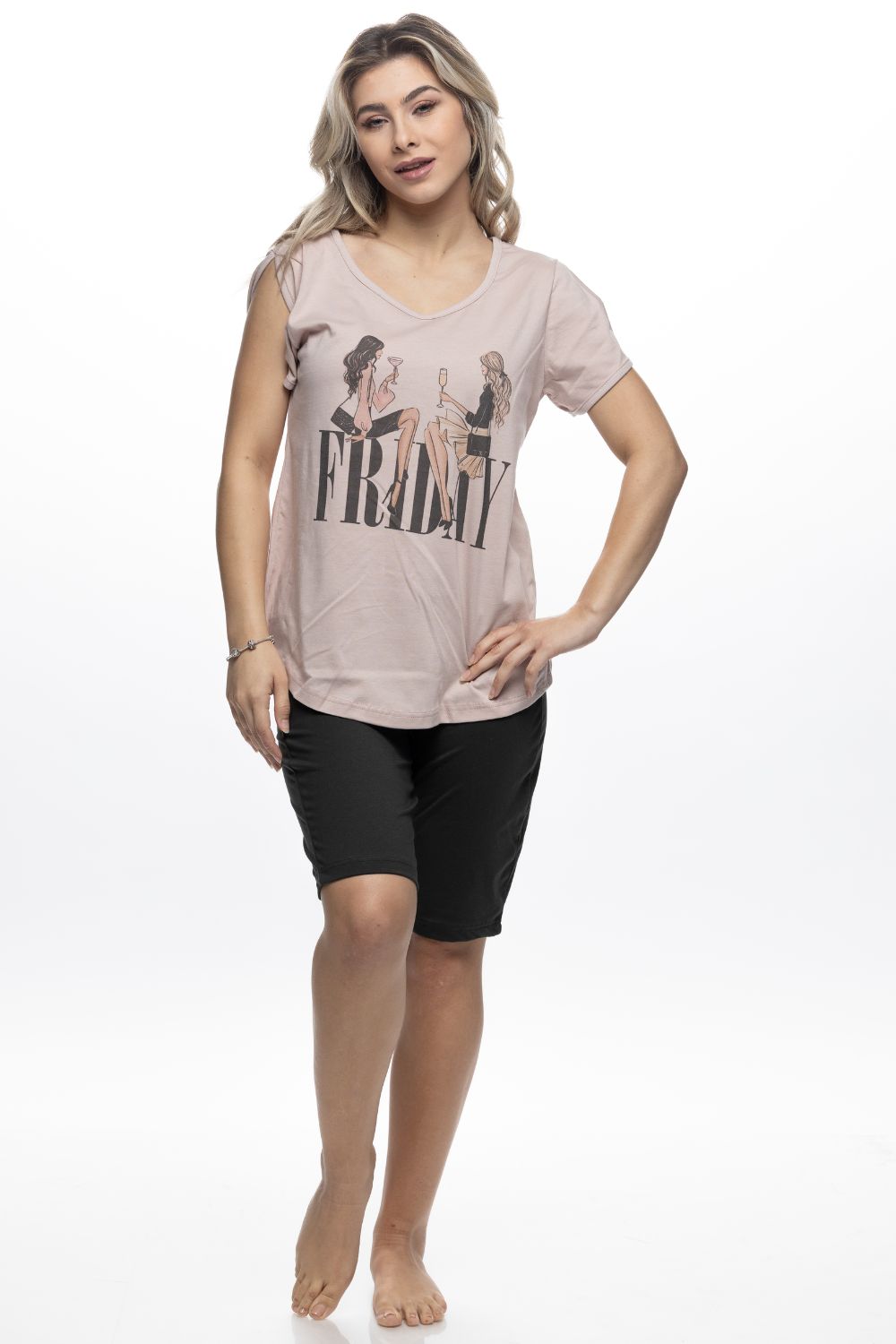 gynaikeia-pitzama-galaxy-friday-plus-size Γυναικεία Πιτζάμα Galaxy "Friday" Plus Size - Image 1