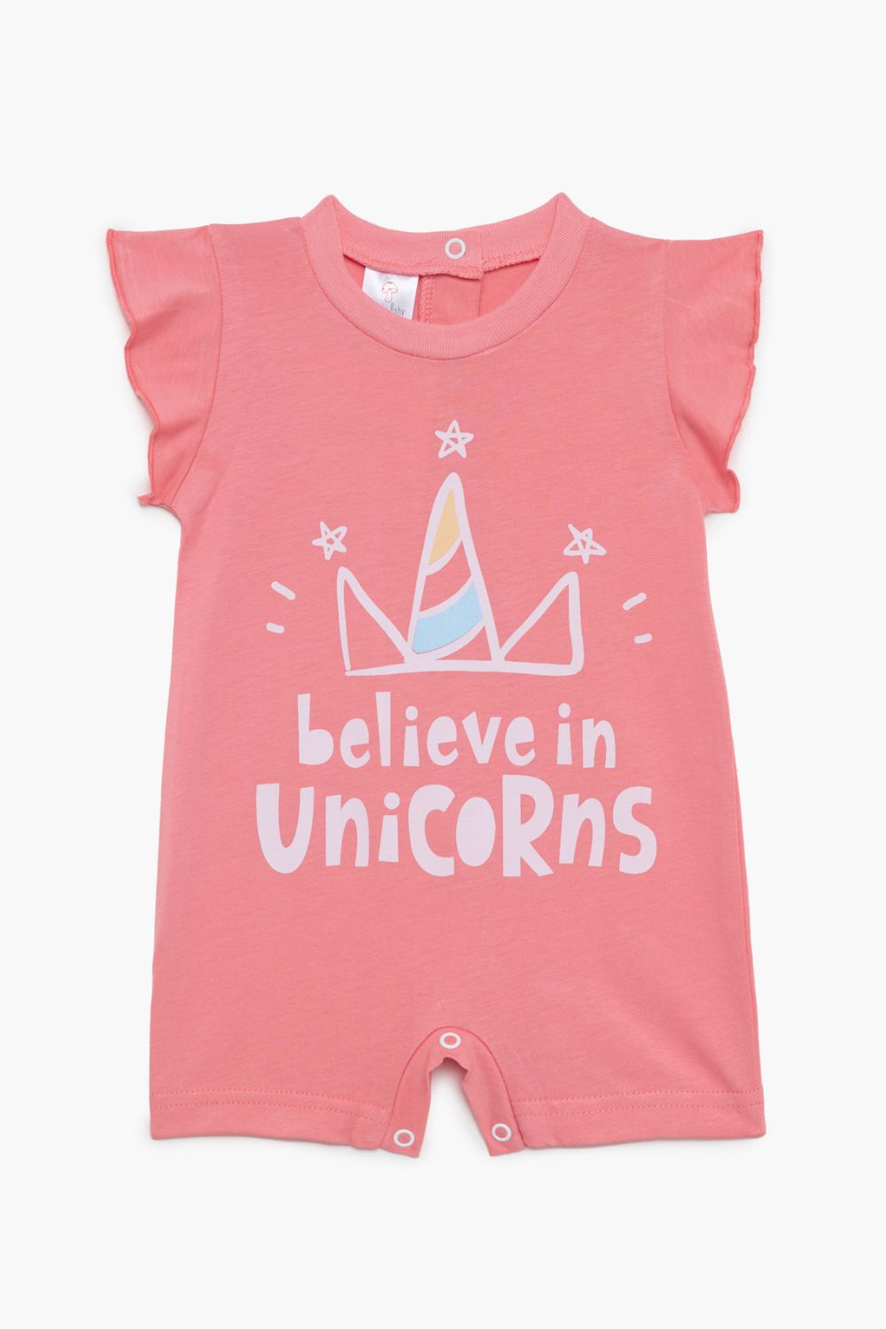 vrefiko-formaki-pretty-baby-kontomaniko-believe-in-unicorns Βρεφικό Φορμάκι PRETTY BABY Κοντομάνικο "Believe In Unicorns" - Image 1