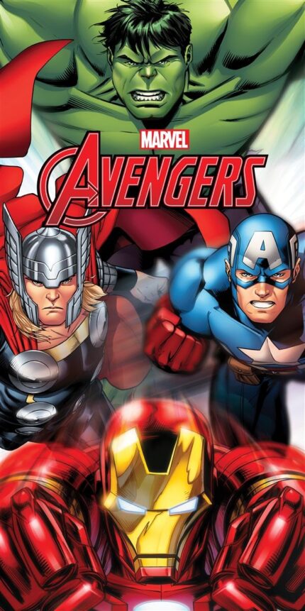 Πετσέτα Θαλάσσης Quick Dry Marvel Avengers 185 70X140 White 100% Microfiber