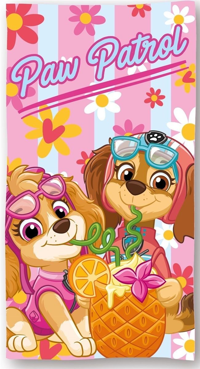 Πετσέτα Θαλάσσης Quick Dry Nickelodeon Paw Patrol 002 70X140 Baby Pink 100% Microfiber