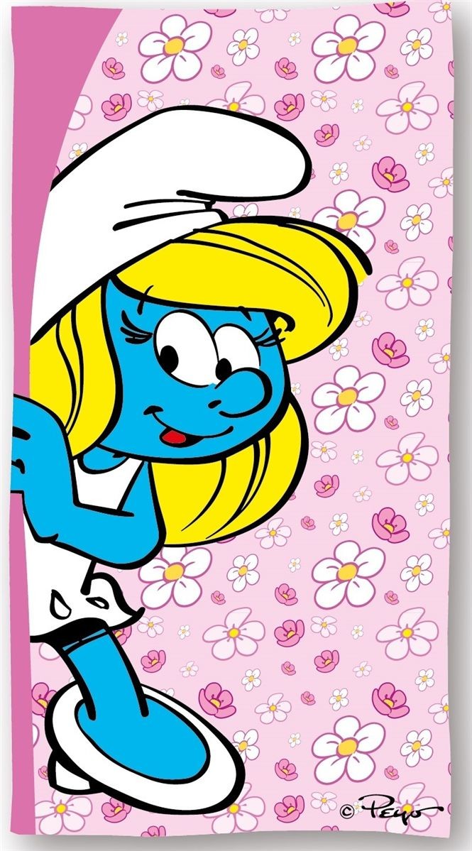 Πετσέτα Θαλάσσης Quick Dry Peyo Smurfs 820 70X140 Baby Pink 100% Microfiber