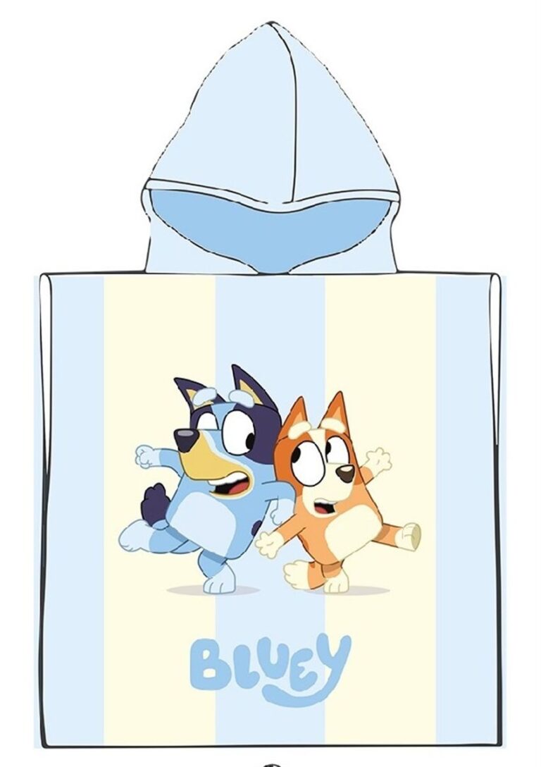 Πόντσο Θαλάσσης Quick Dry BBC Studios Bluey 182 50X100 Ice Blue 100% Microfiber