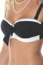 Γυναικείο Μαγιό Bikini Top LUCERO Strapless Cup E Ασπρόμαυρο - Image 2