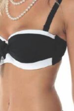 Γυναικείο Μαγιό Bikini Top LUCERO Strapless Cup E Ασπρόμαυρο - Image 3