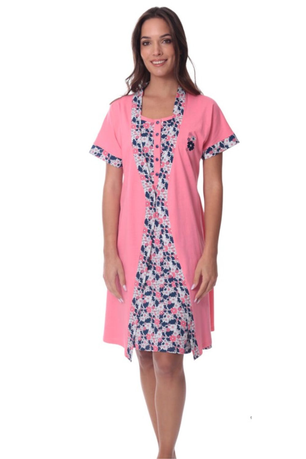 gynaikeio-set-nychtiko-kai-roba-flowers Γυναικείο Σετ Νυχτικό Και Ρόμπα "Flowers" - Image 1