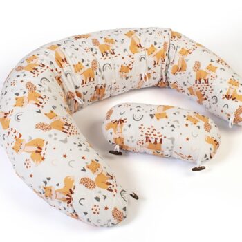 Μαξιλάρι Εγκυμοσύνης - Θηλασμού 2 σε 1 bebe Cute Fox 02 155x35x20 White-Beige 100% Cotton