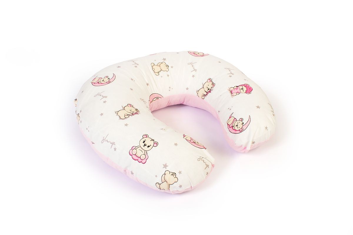 Μαξιλάρι Θηλασμού bebe Bear's Nest 04 60x50x15 White-Pink 100% Cotton Μαξιλάρι Θηλασμού bebe Bear's Nest 04 60x50x15 White-Pink 100% Cotton
