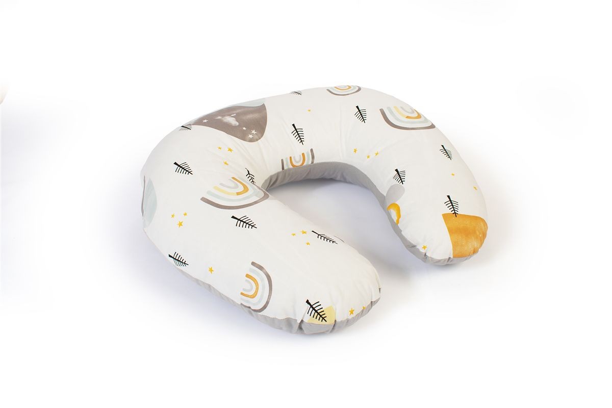 Μαξιλάρι Θηλασμού bebe Rainbow 01 60x50x15 White-Grey 100% Cotton Μαξιλάρι Θηλασμού bebe Rainbow 01 60x50x15 White-Grey 100% Cotton