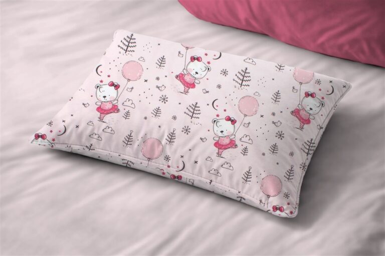 Μαξιλαροθήκη Εμπριμέ kids Ballerina Bear 598 50X70 Pink 100% Cotton
