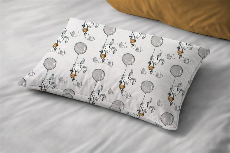 Μαξιλαροθήκη Εμπριμέ kids Floating Bunny 715 50X70 Grey 100% Cotton