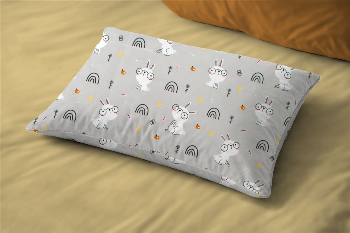 Μαξιλαροθήκη Εμπριμέ kids Rabbit Garden 586 50X70 Grey 100% Cotton Μαξιλαροθήκη Εμπριμέ kids Rabbit Garden 586 50X70 Grey 100% Cotton