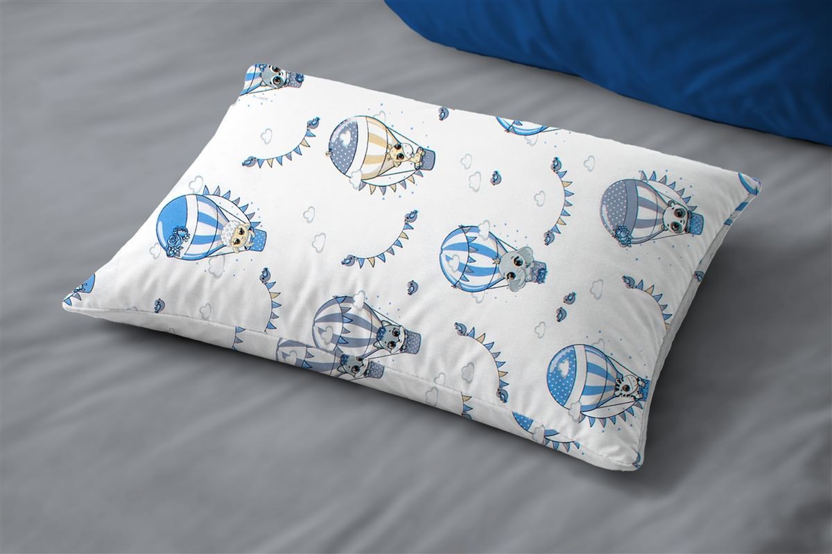 Μαξιλαροθήκη Εμπριμέ kids The Floating Zoo 596 50X70 White-Blue 100% Cotton Μαξιλαροθήκη Εμπριμέ kids The Floating Zoo 596 50X70 White-Blue 100% Cotton