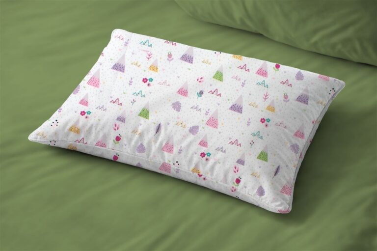 Μαξιλαροθήκη Εμπριμέ kids Whimsical Mountainside 587 50X70 White-Pastel Lilac 100% Cotton