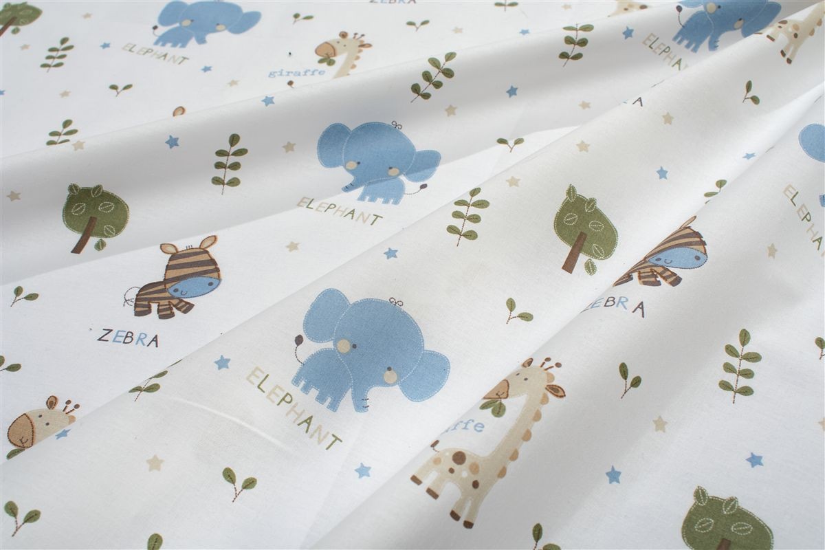 Πάνα Χασέ bebe Happy Safari 711 80X80 White-Sky Blue 100% Cotton Πάνα Χασέ bebe Happy Safari 711 80X80 White-Sky Blue 100% Cotton