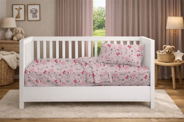 Πάπλωμα Εμπριμέ bebe Ballerina Bear 598 120X160 Pink 100% Cotton