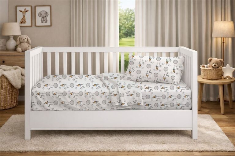 Πάπλωμα Εμπριμέ bebe Floating Bunny 715 120X160 Grey 100% Cotton