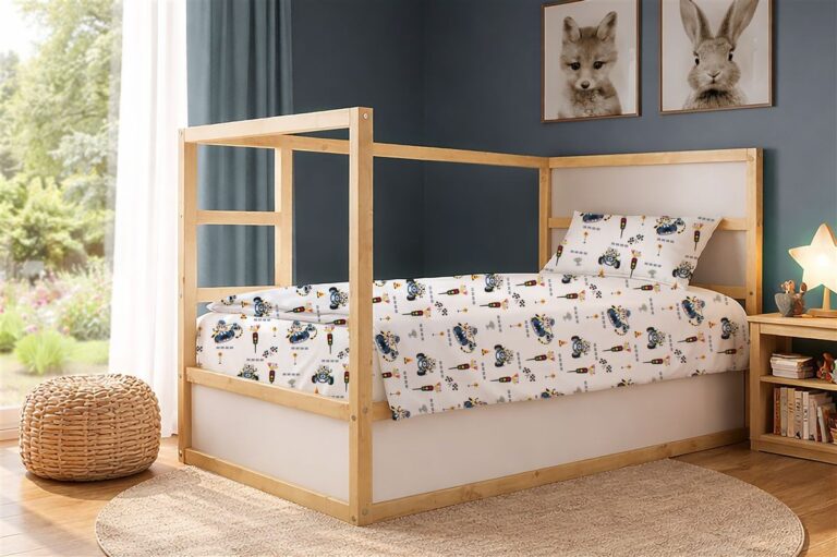 Πάπλωμα Εμπριμέ kids Animal Grand Prix 589 160X240 White-Blue 100% Cotton