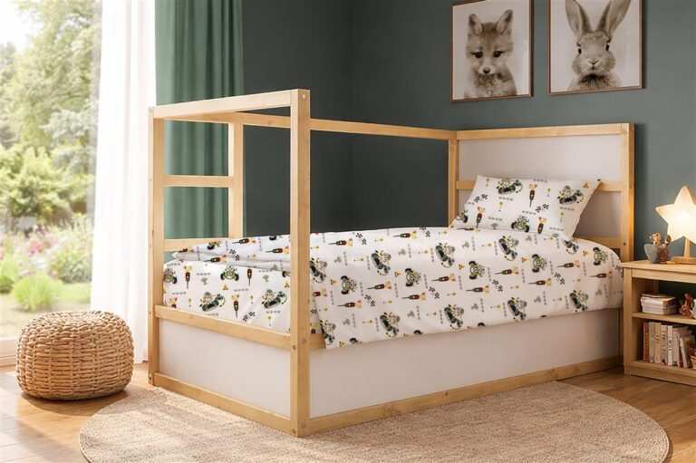 Πάπλωμα Εμπριμέ kids Animal Grand Prix 590 160X240 White-Olive 100% Cotton