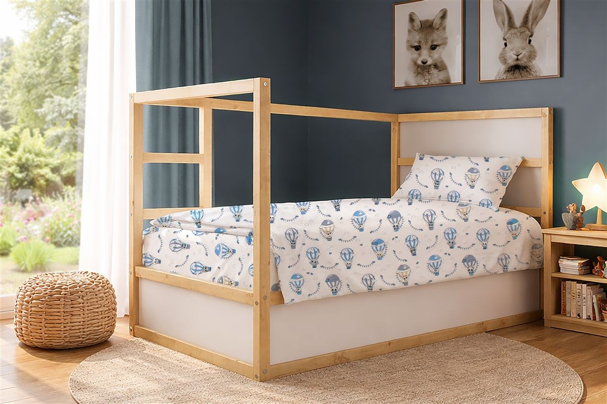 Πάπλωμα Εμπριμέ kids The Floating Zoo 596 160X240 White-Blue 100% Cotton Πάπλωμα Εμπριμέ kids The Floating Zoo 596 160X240 White-Blue 100% Cotton