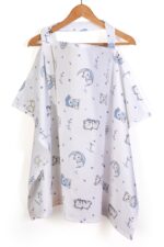 Ποδιά Θηλασμού bebe Bear's Nest 03 105x70 White-Sky Blue 100% Cotton