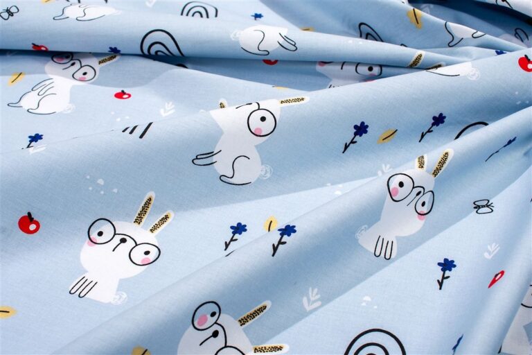 Σεντονάκι Λίκνου bebe Rabbit Garden 584 80X110 Sky Blue 100% Cotton