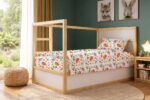 Σεντόνια Εμπριμέ Σετ 3 τεμ kids Dinosaur 520 160x240 White-Orange 100% Cotton