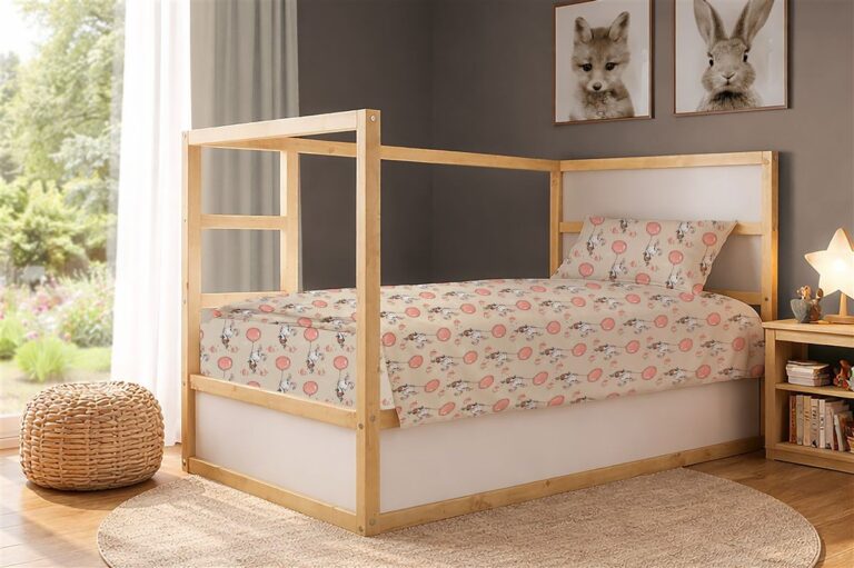 Σεντόνια Εμπριμέ Σετ 3 τεμ kids Floating Bunny 714 160X240 Beige-Salmon 100% Cotton