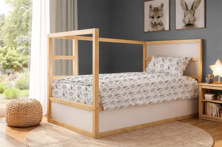 Σεντόνια Εμπριμέ Σετ 3 τεμ kids Floating Bunny 715 160X240 Grey 100% Cotton