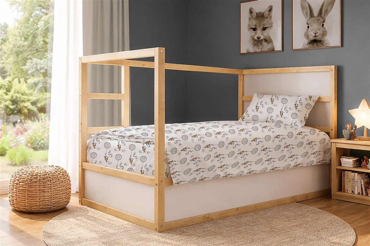 Σεντόνια Εμπριμέ Σετ 3 τεμ kids Floating Bunny 715 160X240 Grey 100% Cotton Σεντόνια Εμπριμέ Σετ 3 τεμ kids Floating Bunny 715 160X240 Grey 100% Cotton