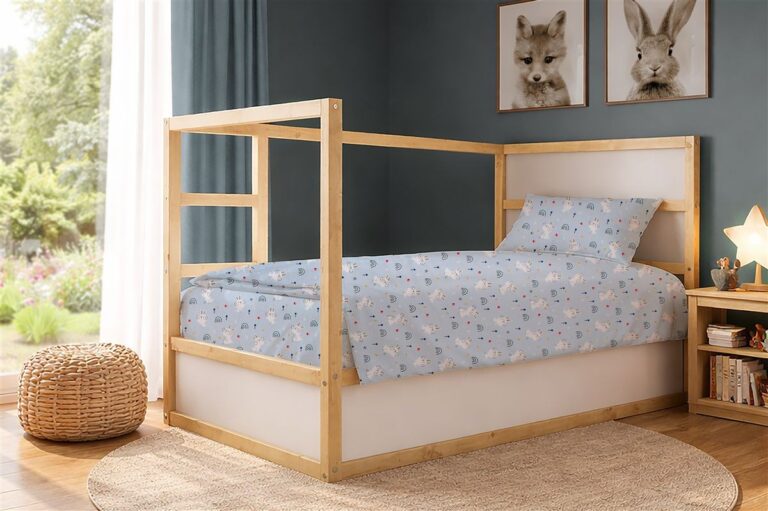 Σεντόνια Εμπριμέ Σετ 3 τεμ kids Rabbit Garden 584 160X240 Sky Blue 100% Cotton