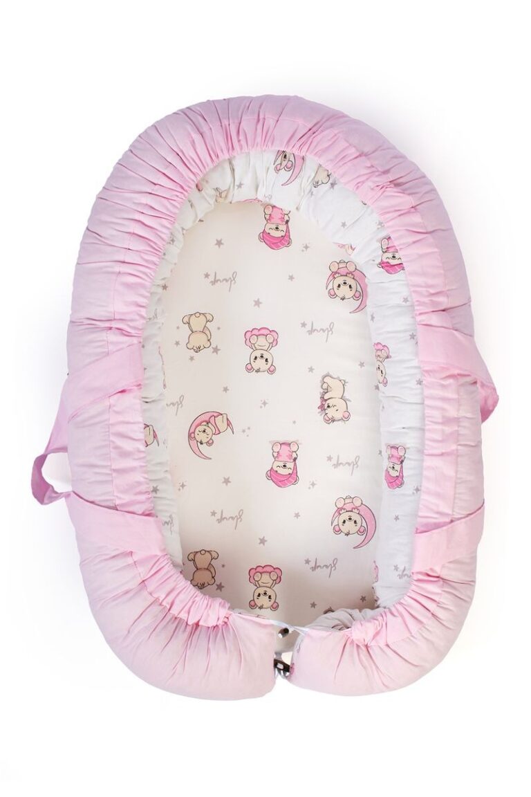 Φωλιά Ύπνου bebe Bear's Nest 04 85x60x15 White-Pink 100% Cotton