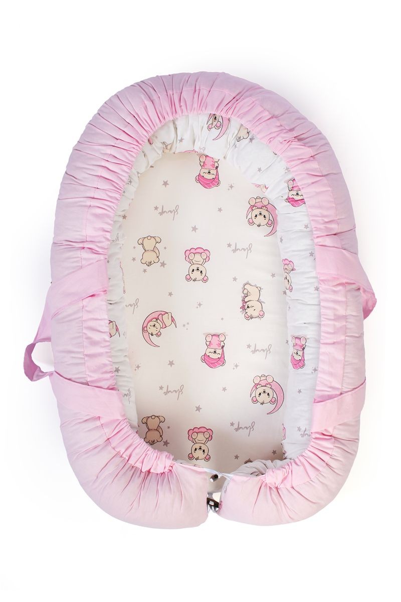 Φωλιά Ύπνου bebe Bear's Nest 04 85x60x15 White-Pink 100% Cotton Φωλιά Ύπνου bebe Bear's Nest 04 85x60x15 White-Pink 100% Cotton