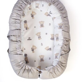 Φωλιά Ύπνου bebe Bear's Nest 05 85x60x15 White-Grey 100% Cotton