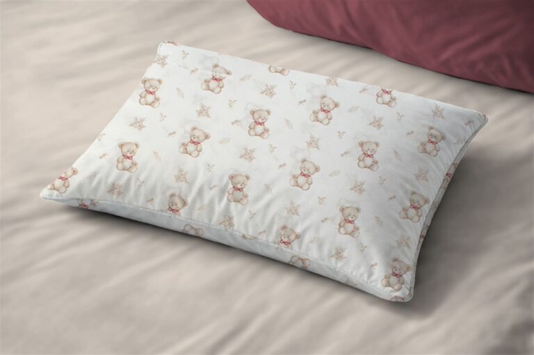 Μαξιλαροθήκη Εμπριμέ kids Newborn Bear 716 50x70 White-Beige 100% Cotton
