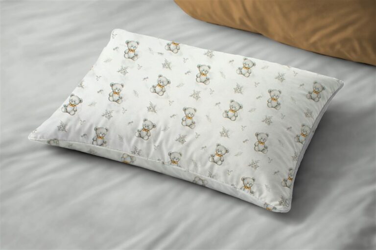 Μαξιλαροθήκη Εμπριμέ kids Newborn Bear 717 50x70 White-Grey 100% Cotton