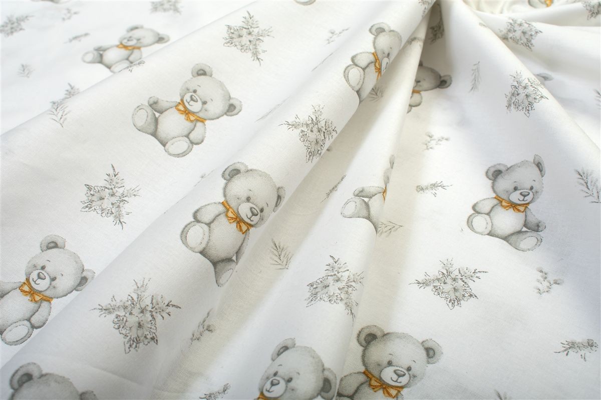Πάνα Χασέ bebe Newborn Bear 717 80×80 White-Grey 100% Cotton