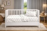 Σεντόνια Εμπριμέ Σετ 3 τεμ bebe Newborn Bear 717 120x160 White-Grey 100% Cotton