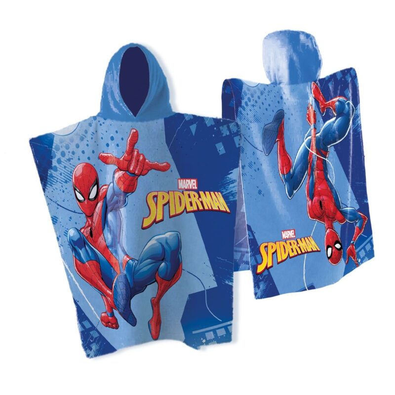 Πόντσο Θαλάσσης Quick Dry Marvel Spider-Man 538 50X100 Sky Blue-Blue 100% Microfiber