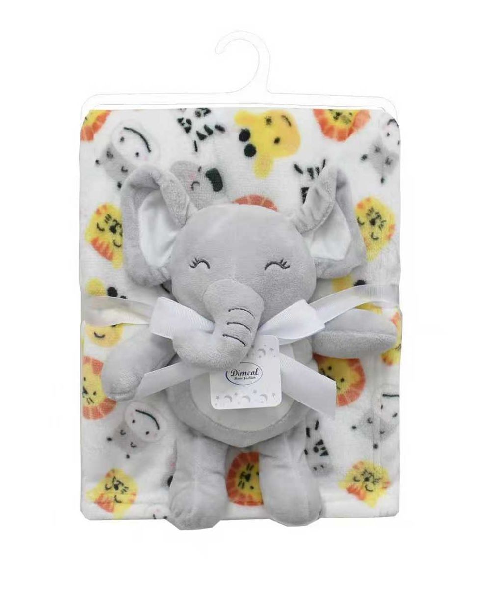 Λούτρινο Ζωάκι Σετ 2 Τεμ. bebe Elephant 23 Ύψος 25 cm & Εμπριμέ Κουβέρτα Coral Fleece 75x100 cm Grey 100% Polyester Λούτρινο Ζωάκι Σετ 2 Τεμ. bebe Elephant 23 Ύψος 25 cm & Εμπριμέ Κουβέρτα Coral Fleece 75x100 cm Grey 100% Polyester