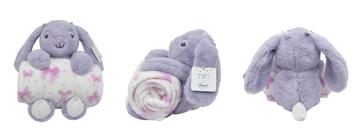 Λούτρινο Ζωάκι Σετ 2 Τεμ. bebe Rabbit 17 Ύψος 30 cm & Εμπριμέ Κουβέρτα Coral Fleece 75x90 cm Lilac 100% Polyester Λούτρινο Ζωάκι Σετ 2 Τεμ. bebe Rabbit 17 Ύψος 30 cm & Εμπριμέ Κουβέρτα Coral Fleece 75x90 cm Lilac 100% Polyester
