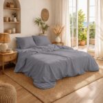 Κουβέρτα Πικέ Μονόχρωμη 325 gr/m² 255x270 Grey 100% Cotton