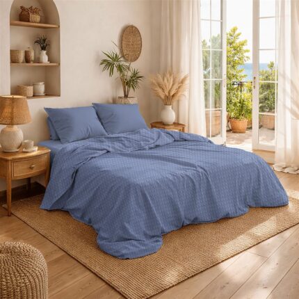 Κουβέρτα Πικέ Μονόχρωμη 325 gr/m² 225x270 Classic Blue 100% Cotton