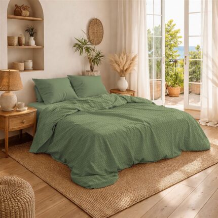 Κουβέρτα Πικέ Μονόχρωμη 325 gr/m² 225x270 Olive 100% Cotton