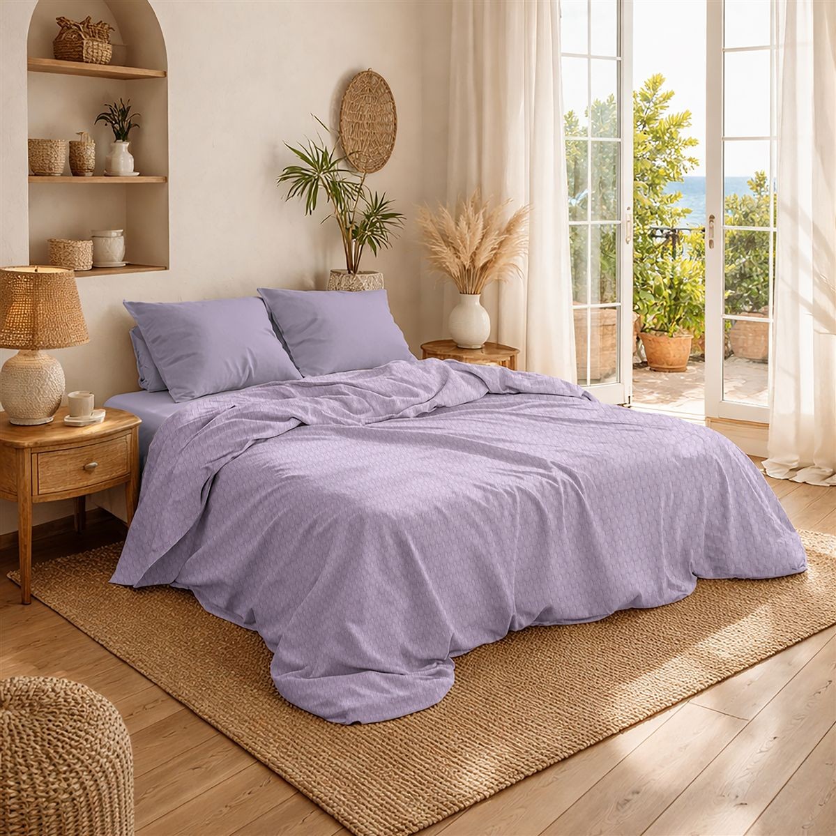 Κουβέρτα Πικέ Μονόχρωμη 325 gr/m² 225x270 Pastel Lilac 100% Cotton Κουβέρτα Πικέ Μονόχρωμη 325 gr/m² 225x270 Pastel Lilac 100% Cotton