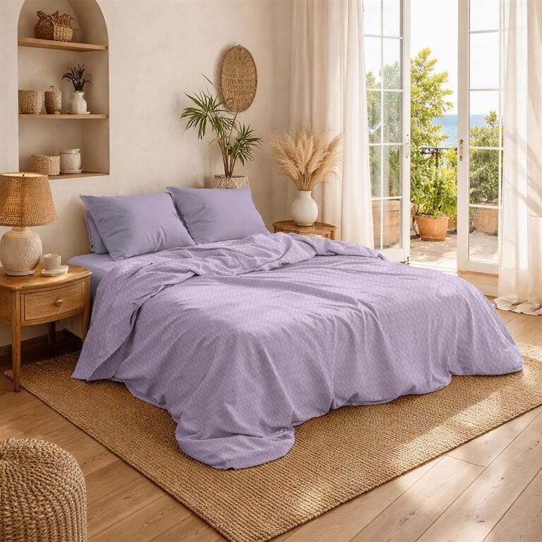 Κουβέρτα Πικέ Μονόχρωμη 325 gr/m² 255x270 Pastel Lilac 100% Cotton