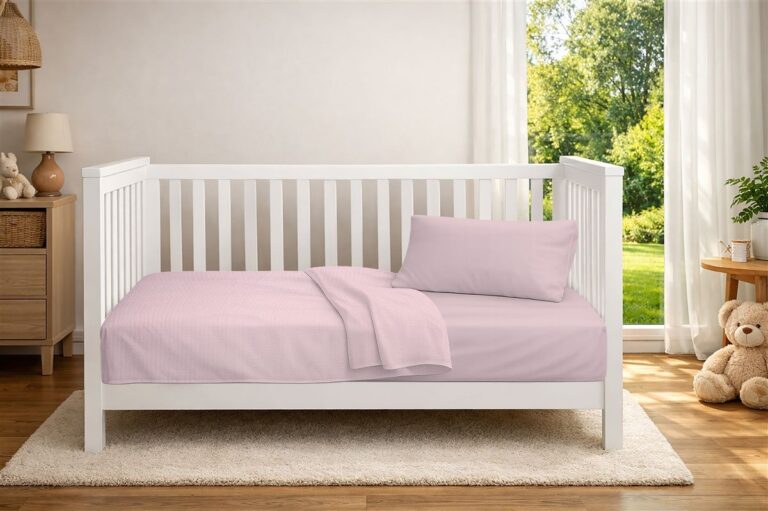 Κουβέρτα Πικέ bebe Μονόχρωμη 325 gr/m² 125x150 English Rose 100% Cotton