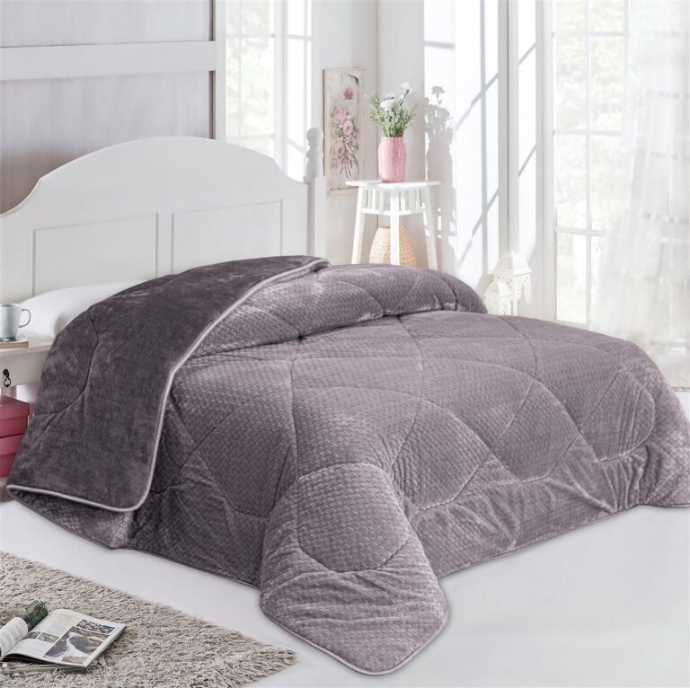 Κουβερτοπάπλωμα Jacquard Waves-Fleece 700 gr/m² 1960 Grey 160x220 100% Polyester